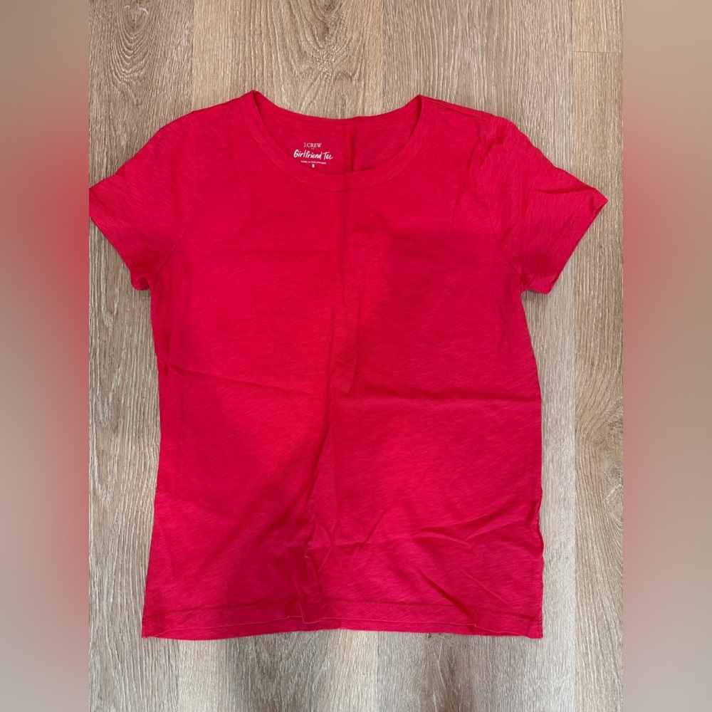 J. Crew Factory Bright Pink Girlfriend Tee